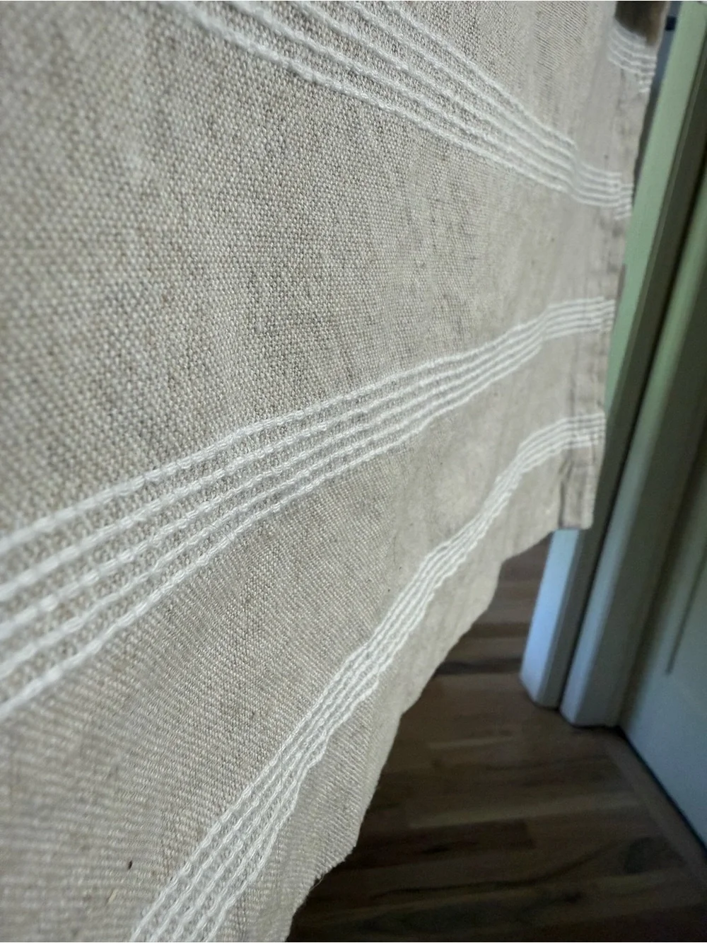 Neutral Beige/Oatmeal cotton blend Shower Curtain